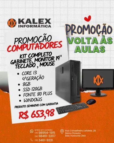 Computador Core i3 4ª Geração SSD 120GB + Monitor