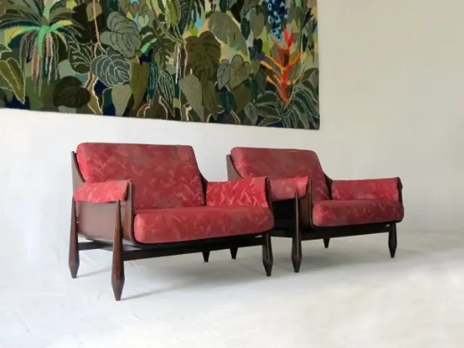 Poltronas Baixas Modernistas - Jacarandá - Vintage 