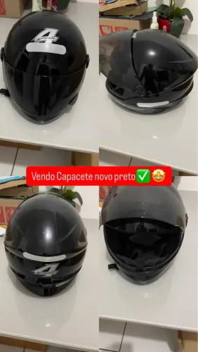 Vendo Capacete Novo Preto