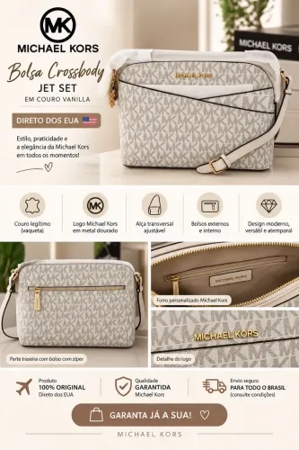 ? BOLSA MICHAEL KORS JET SET CROSSBODY - ELEGÂNCIA E PRATICIDADE! ?
