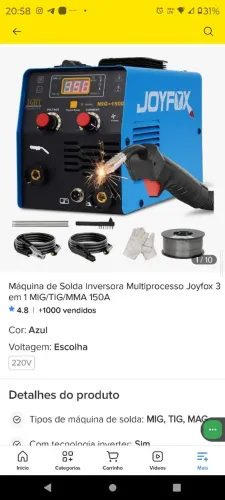 Máquina solda inversora 150a