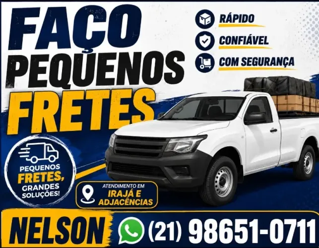 Faço pequenos fretes e pequenas retiradas de entulhos ensacados