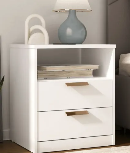 2 mesas cabeceira mdf branco