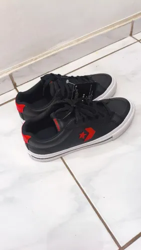 tênis converse sport casual | preto e vermelho | 37
