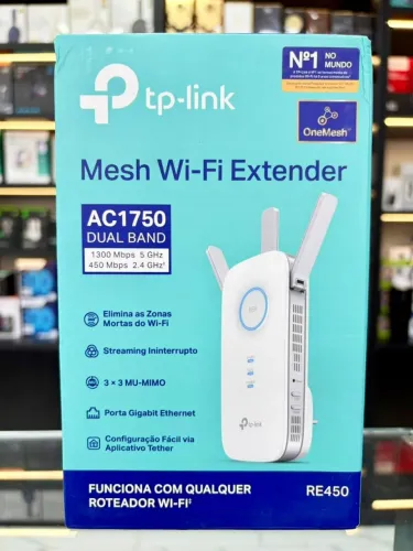 Repetidor TP-Link RE450 AC1750 Extensor WiFi Dual Band Gigabit 3 Antenas 