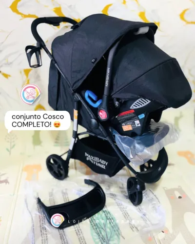 Kit carrinho de bebê, bebê conforto e acessórios