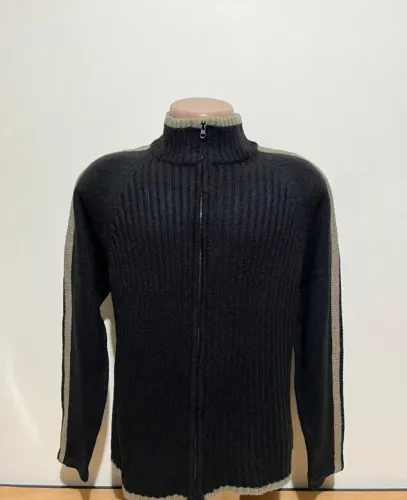 Cardigan de Lã Masculino Preto