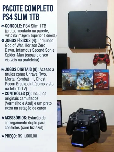Ps4 Slim 1 terá 18 jogos.