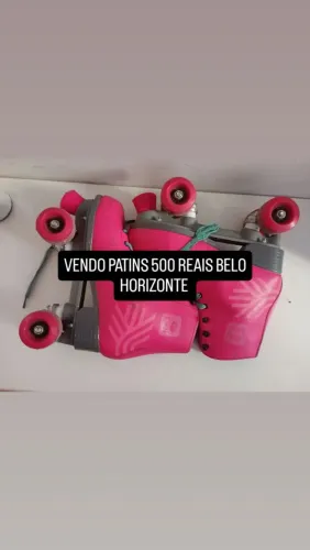 VENDO URGENTE PATINS 4 RODAS ROSA