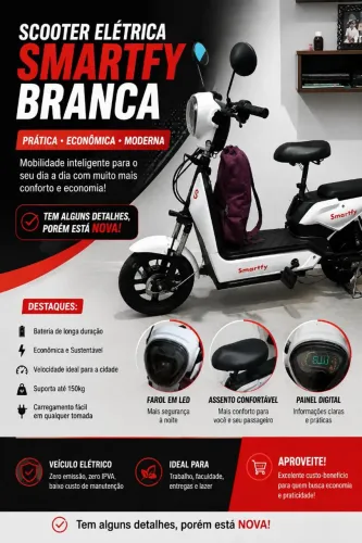 Vendo scooter elétrica smartfy branca