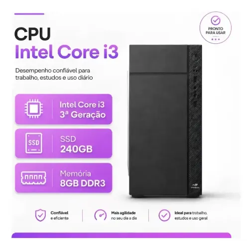 COMPUTADOR i3 3220 ( SOMENTE O CPU) SEM CABOS E SEM MONITOR