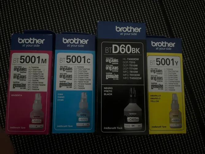 Kit Tintas Originais Brother BT5001 + BTD60 Preto (Lacrado)
