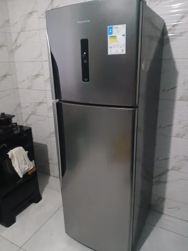 Geladeira Panasonic 425L Frost Free Inverter Inox - Muito Conservada