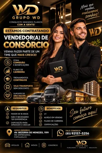 VAGA DISPONIVEL PARA VENDEDOR DE CONSÓRCIO