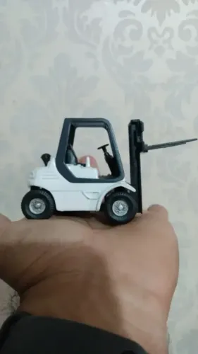 Miniatura De Empilhadeira Carroceria Metálica - Branco