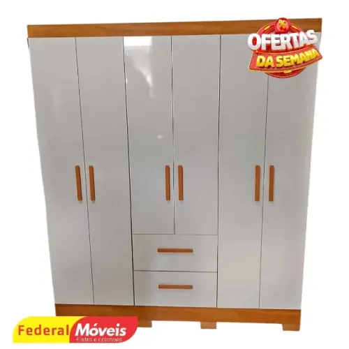 Guarda Roupa 6 Portas 2 Gavetas - Mega Promoção!