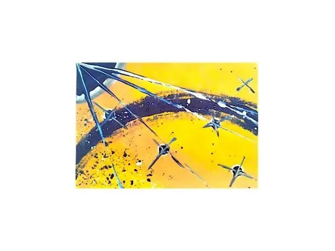 Pintura "Guerra galáctica", acrílica feita a mão, 42cmX60cm