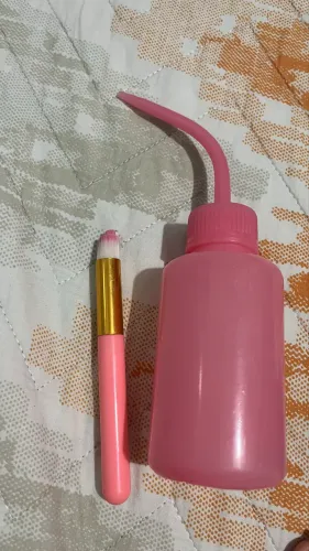 Kit frasco dosador pisseta com pincel de Higienização
