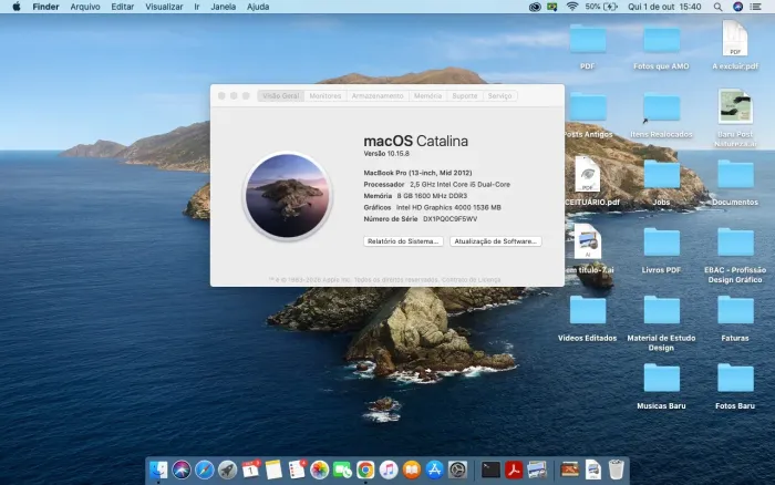 MacBook Pro 13" (Mid 2012) - Intel i5 / 8GB RAM / 500GB HD - Bateria Ótima (6h)