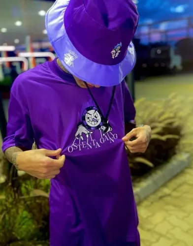 Camiseta Oversize EXG - Ostenta Gang Roxa