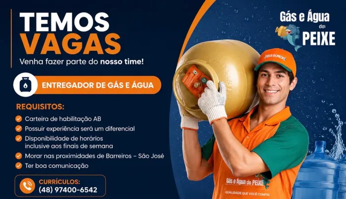 Entregador de gás e água de motocicleta