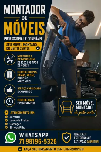 Montador de Móveis SALVADOR, LAURO DE FREITAS, CAMAÇARI e SIMÕES FILHO Armador de Móveis