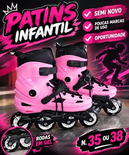 Vendo patins semi novo, com poucas marcas de uso. Interessados é só chamar.