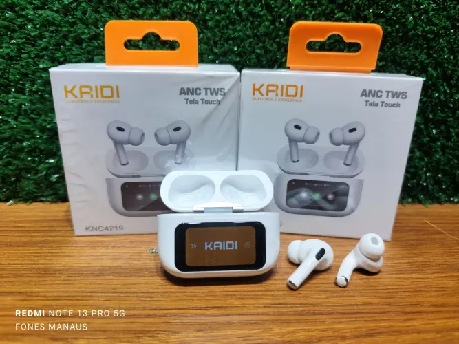 Fone bluetooth kride KNC4219 ANC Tela Touch