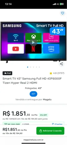 Tv Smart 43 Samsung Nova Lacrada