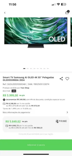 Tv. OLED 4k 55 polegadas semi - nova