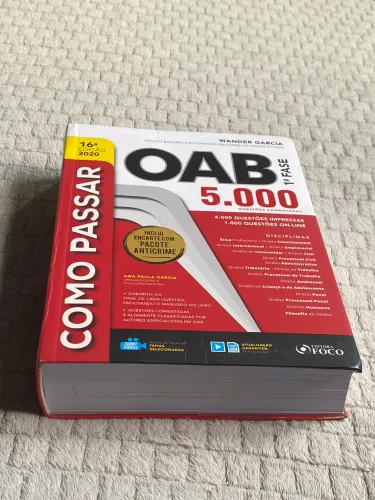 Livro Como Passar OAB 1ª Fase 5000 Questões (Ed. 2020)