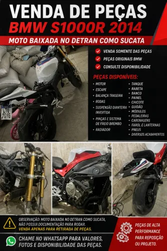 Sucata bmw s1000r 2014 moto baixada no DETRAN 