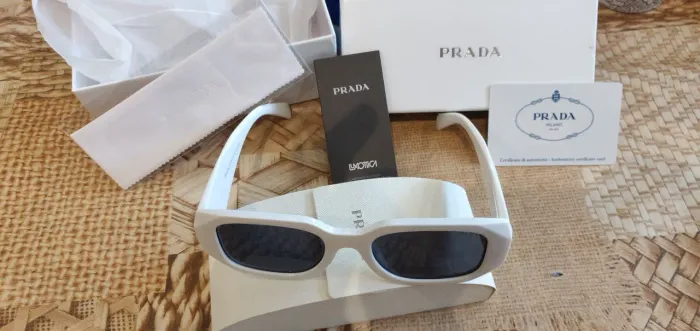 Óculos de Sol Prada Symbole Branco Original - Kit Completo