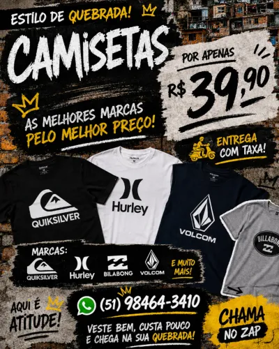 CAMISETAS BRABA NA QUEBRADA