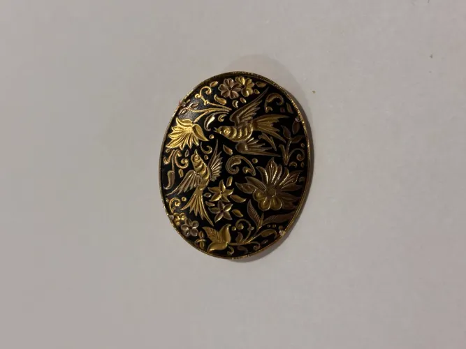 Broche Vintage Espanhol. Damasquinado de Toledo. Item de colecionador.