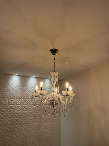 Lustre clássico em cristal 5 lâmpadas 