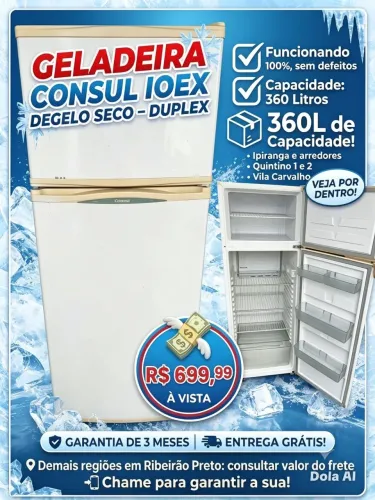 Geladeira Consul DEGELO SECO duplex