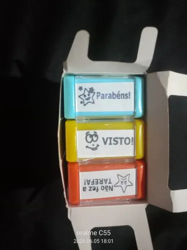 Carimbo automático e autotintante pedagógicos
