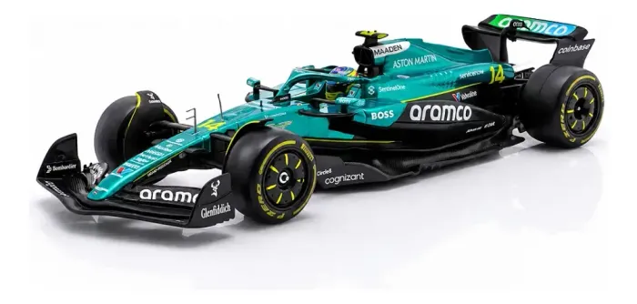 MINIATURA DE CARRO BURAGO 1:24 F1 ARAMCO ASTONMARTIN AMR25 2025 C/ CUPULA (18-28070)