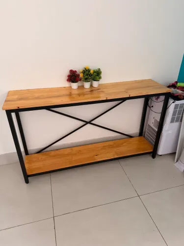 Aparador estilo Industrial 140x35x80Alt prateleiras em Pinus 18mm