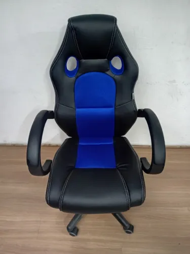 Cadeira Gamer em Couro PU Azul