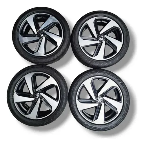 Jogo De Roda Polo Gts C Pneu 225 45 R17 Nivus 5x100 Original Prata