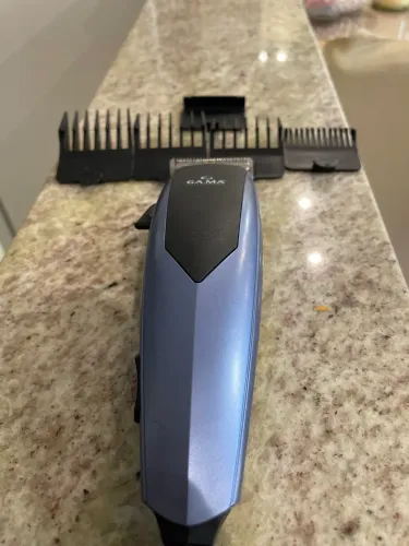 Máquina de Cortar Cabelo GAMA Italy + Pentes de Altura - Azul