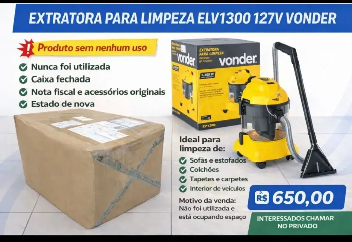 Extratora Aspirador Limpeza de Sofá
