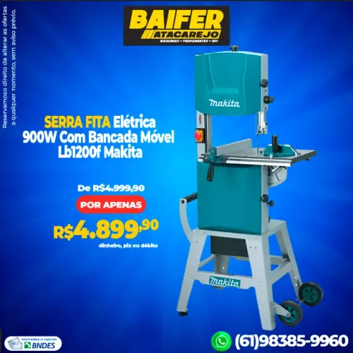 Serra Fita 900W Com Bancada Móvel Lb1200f Makita