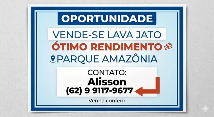 OPORTUNIDADE VENDE LAVA JATO