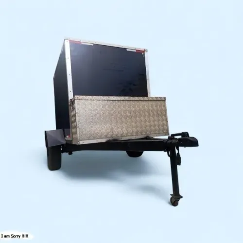 Carretinha baú,robusta,documentos ok,funciona tudo,porta tipo caminhão.Só plugar e andar 