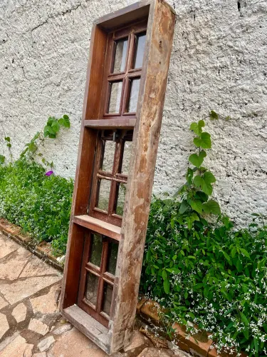 Janela Colonial em Ipê Maciço 159,5 x 43,5 cm - Basculante - Madeira Nobre