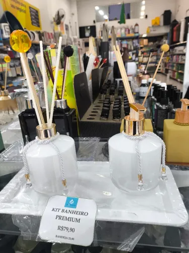 Kit Banheiro Premium Saboneteira + Disufor de Varetas