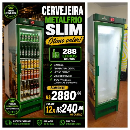 Cervejeira metalfrio slim ótimo valor somente 12xR$240,00 cartão s juros wats *
